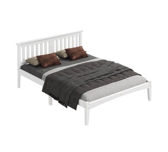 Maxence Queen White Pine Wood Bed Frame