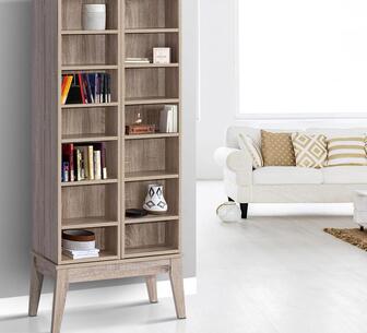 Mayumi 14 Shelves Oak Bookshelf