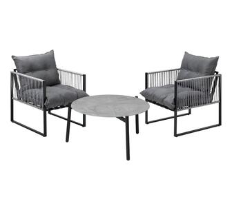 Mayo 2 Seater Outdoor Dining Set Grey/Black