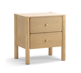 Melda 2 Drawer Natural Bedside Table