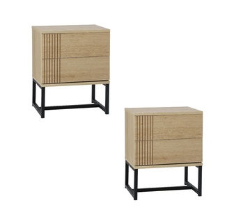Michaela Set of 2 Bedside Tables Natural