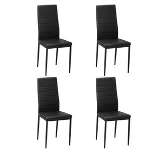 Set of 4 Mica Dining Chairs Black