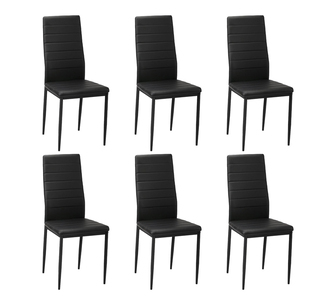 Set of 6 Mica Dining Chairs Black