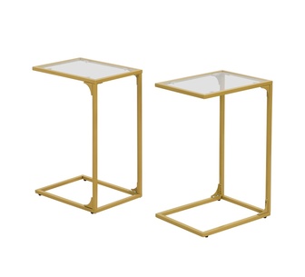 Set of 2 Midas Side Tables Gold