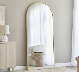 Mirethra 180cm Arched Solid Oak Mirror Natural