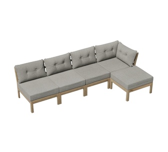 Morelos 5 Piece Beige Outdoor Lounge Setting