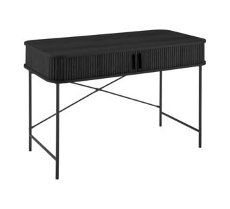 Leander Desk 2 Doors Slat Black