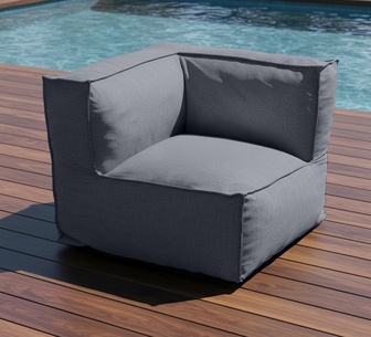 Moises Outdoor Corner Lounge Seat Grey