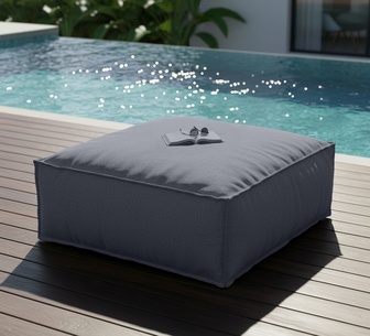 Moises Outdoor Lounge Ottoman Grey