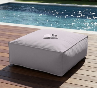 Moises Outdoor Lounge Ottoman Taupe