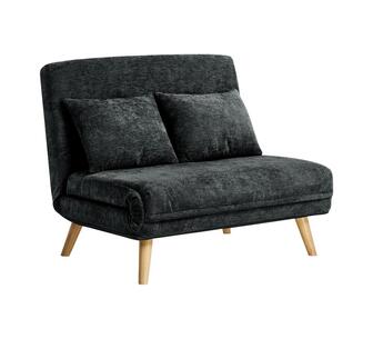 Montey 2 Seater Charcoal Chenille Sofa Bed