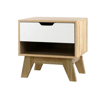 Moran White/Oak Bedside Table