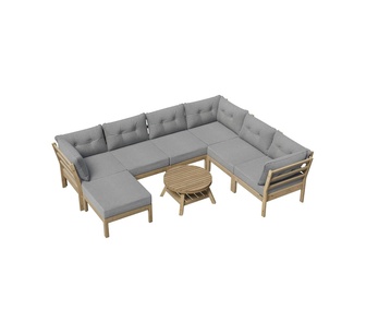 Morelos 8 Piece Grey Outdoor Lounge Setting