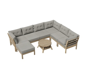 Morelos 8 Piece Beige Outdoor Lounge Setting