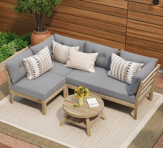 Morelos 4 Seater Grey Outdoor Lounge Setting