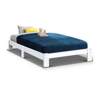 Moss Single White Bed Frame