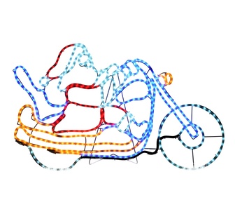 Sparkelle Santa Motorbike Christmas Rope Lights Multi