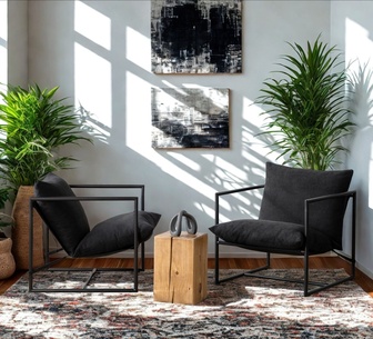 Set of 2 Muse Black Sling Accent Chair