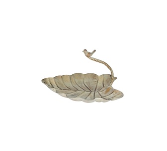 Muirgel Brown Iron Leaf-Shape Birdfeeder Holder