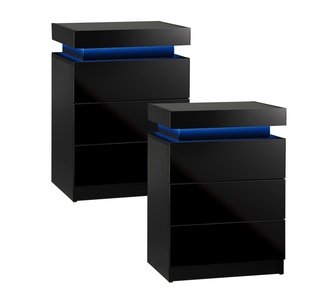 Murray Set of 2 Bedside Tables Black