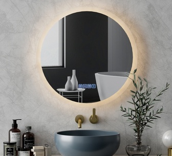 Museglass 60cm Clear Round LED Wall Mirror with Bluetooth