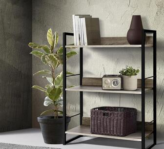 Naya 3 Tier Black Bookshelf