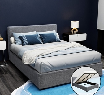Nadda Double Grey Gas Lift Bed Frame