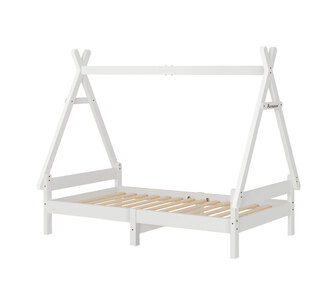 Nabi Single White Pine Wood House Kids Bed Frame