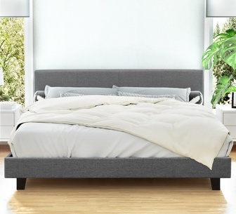 Namra King Grey Fabric Bed Frame