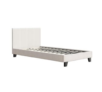 Namra King Single White Boucle Bed Frame