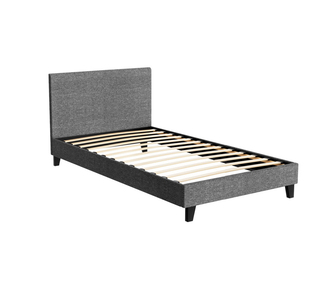 Namra King Single Grey Fabric Bed Frame