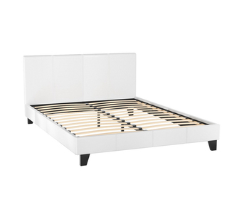 Namra Queen White PU Bed Frame