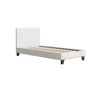 Namra Single White Boucle Bed Frame