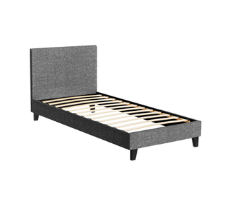 Namra Single Grey Fabric Bed Frame