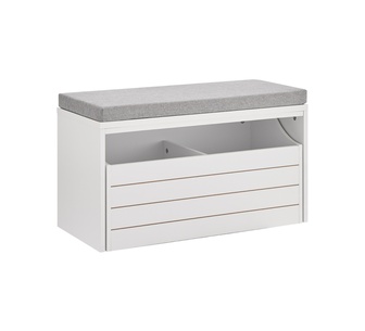 Nemerie White Bench Shoe Storage