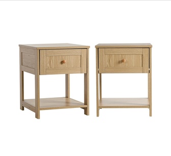 Set of 2 Nivara Natural Bedside Table