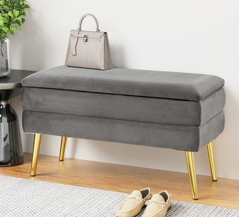 Niven Grey Rectangle Storage Ottoman