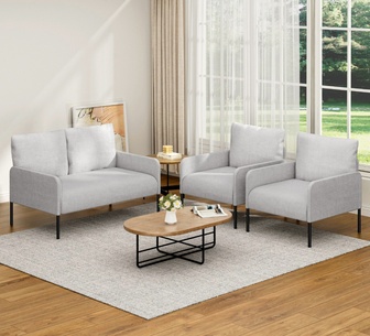 Ganon 4 Seater Grey Sofa Set with Cushion