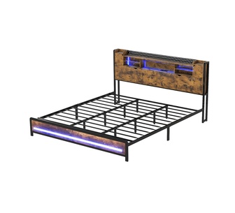 Northcote King Brown LED Bed Frame