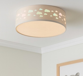 Norielle Linen Cloud LED Flush Ceiling Light