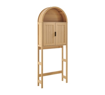 Nordell 2 Door Oak Over-the-Toilet Arched Cabinet