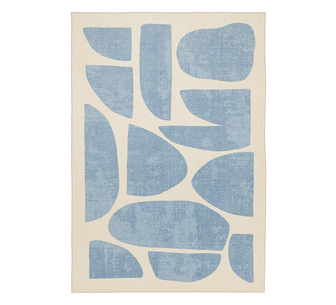 Noya Blue Printed Washable Rug 370x270cm