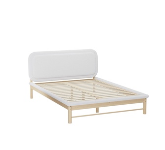 Oaklie Queen Beige and White Bed Frame