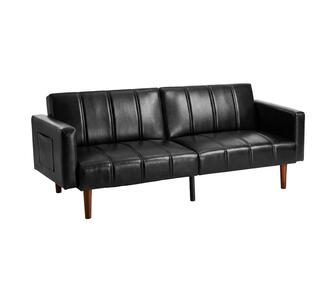 Ombria 3 Seater Black Convertible Sofa Bed
