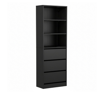 Odeena 3 Drawers Black Clothes Storage