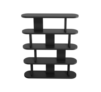 Omall 5 Tier Black Bookshelf