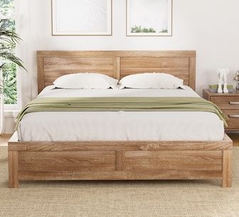 Onnie Double Walnut Wooden Bed Frame