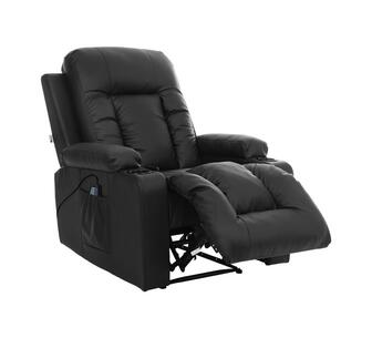 Onse Black Heated Massage 360° Swivel Recliner Chair