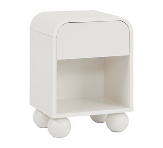 Orvella White Bedside Table