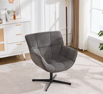 Orelia 1 Seater Grey Upholstered Swivel Accent Chair